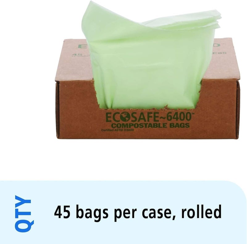 Stout by Envision Ecosafe-6400 Bags, 13 Gal, 0.85 Mil, 24" X 30", Green, 45/box - Image 3